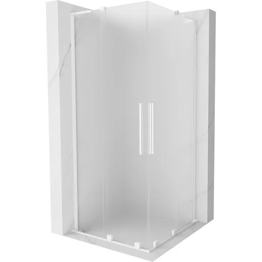 MEXEN/S - Velar L Duo sprchovací kút, posuvné dvere 100 x 100, dekor, biela 871-100-100-02-33-20