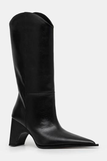 Kožené kovbojské topánky Coperni Bridge Cowboy Boot dámske, čierna farba, na podpätku, COPSH16467