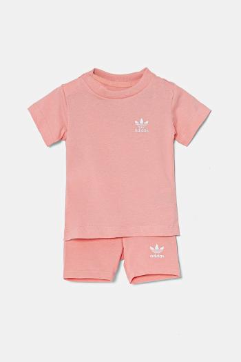 Detská bavlnená súprava adidas Originals oranžová farba, JI5835