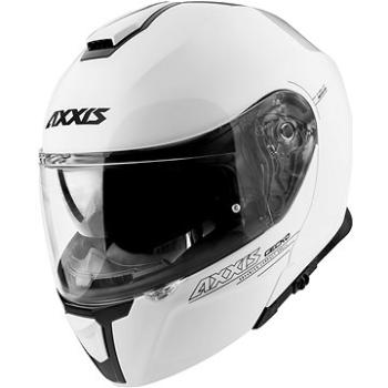 Axxis Gecko SV ABS Solid, výklopná helma biela lesklá (MOTO32260nad)