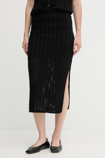 Bavlnená sukňa Dkny čierna farba, midi, puzdrová, DJ5R0682