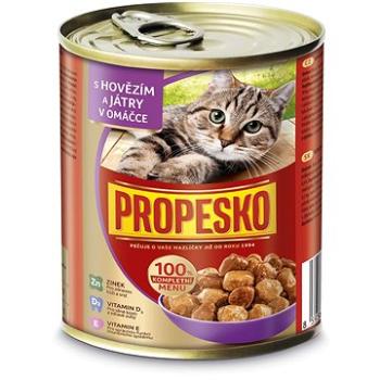 Propesko kúsky mačka hovädzie, pečeň v omáčke 830 g (8595606408555)