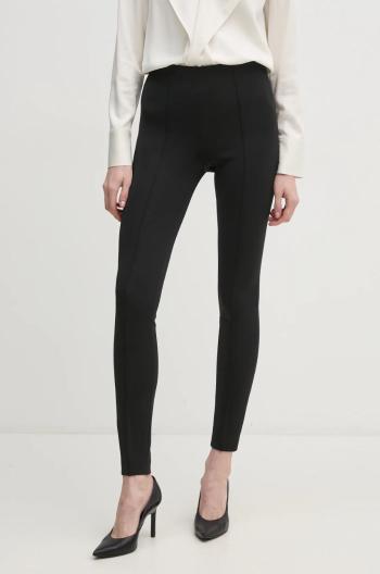 Nohavice Calvin Klein dámske, čierna farba, priliehavé, vysoký pás, K20K208071