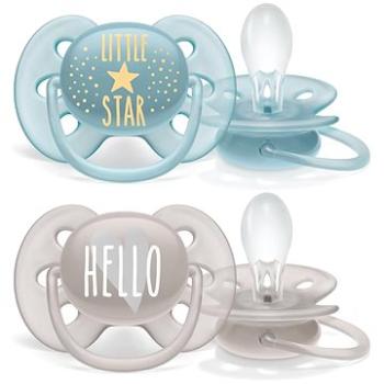 Philips AVENT cumlík Ultrasoft text 6 – 18 m chlapec, 2 ks (8710103938750)