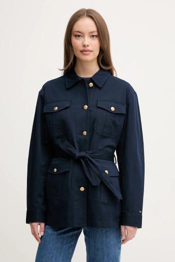 Košeľové sako Tommy Hilfiger tmavomodrá farba, prechodné, WW0WW45933