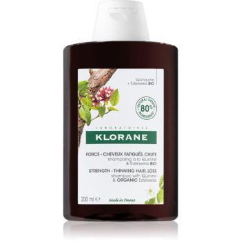 Klorane Quinine & Edelweiss Bio posilňujúci šampón proti vypadávaniu vlasov 200 ml