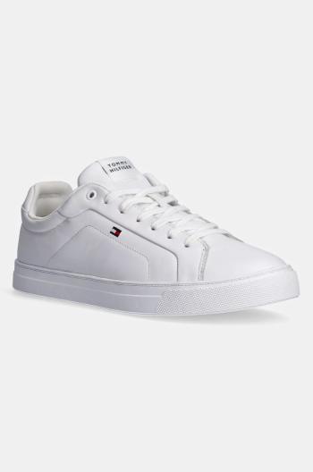 Kožené tenisky Tommy Hilfiger ICON COURT LTH FLAG ESS biela farba, FM0FM05317