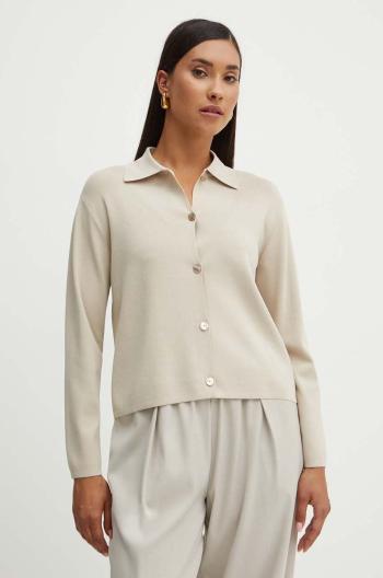 Kardigán Max Mara Leisure dámsky, béžová farba, tenký, 2426316017600