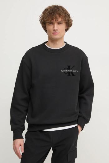 Mikina Calvin Klein Jeans pánska, čierna farba, s nášivkou, J30J327105