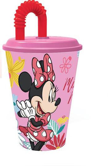 STOR Plastový téglik so slamkou MINNIE 430ml