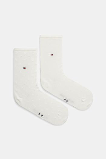 Ponožky Tommy Hilfiger 2-pak dámske, biela farba, 100001493