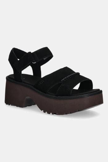Semišové sandále UGG New Heights Ankle Strap čierna farba, 1167475-BLK