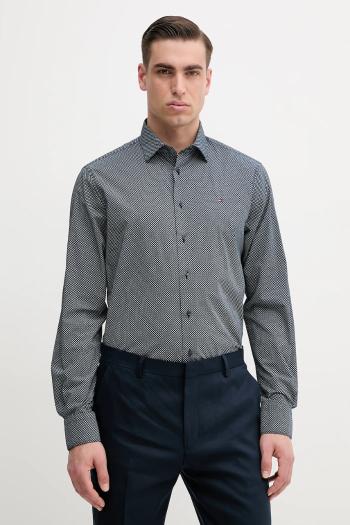 Bavlnená košeľa Tommy Hilfiger pánska, tmavomodrá farba, regular, s klasickým golierom, MW0MW38960