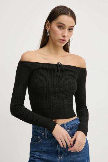 Sveter Hollister Co. dámsky, čierna farba, tenký, KI350-4258