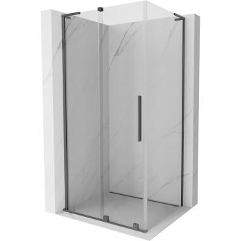 MEXEN/S - Velar L sprchovací kút, posuvné dvere 100 x 110 cm, transparent, grafit metal 871-100-110-03-95