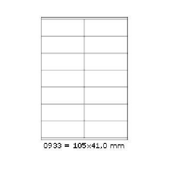Samolepiace etikety 105 x 41 mm, 14 etikiet, A4, 100 listov