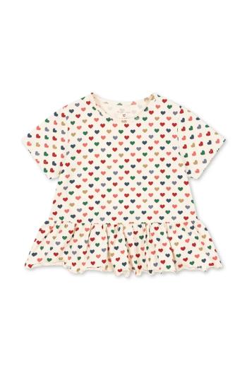 Tričko Konges Sløjd BASIC FRILL TEE GOTS béžová farba, KS103154