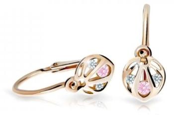 Cutie Jewellery Slušivé detské náušnice z ružového zlata C2265-10-X-4 ružová