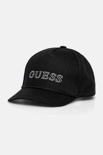 Detská bavlnená šiltovka Guess čierna farba, s nášivkou, J5RZ40 WO08O