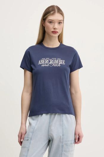 Bavlnené tričko Abercrombie & Fitch dámske, tmavomodrá farba, KI185-5058