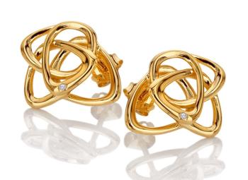 Hot Diamonds Pozlátené náušnice s diamantom Golden Edit Hope DE843