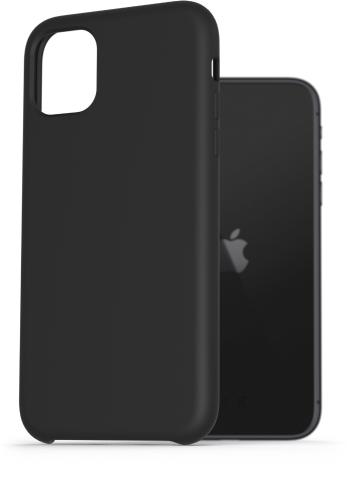 Telefon tok AlzaGuard Premium Liquid Silicone Case iPhone 11 fekete tok