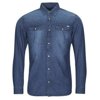 Jack & Jones  JJESHERIDAN SHIRT L/S  Košele s dlhým rukávom Modrá