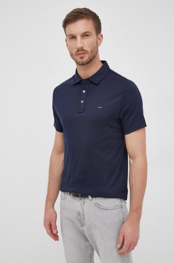 Bavlnené polo tričko Michael Kors tmavomodrá farba, jednofarebné