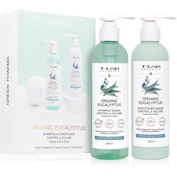 T-LAB Organics Organic Eucalyptus Set darčeková sada pre mastné vlasy a vlasovú pokožku