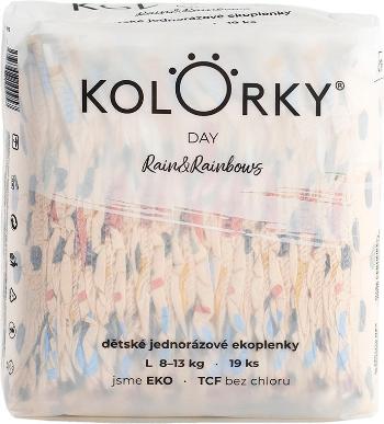 KOLORKY DAY déšť a duhy jednorazové eko plienky L 8-13 kg 19 ks