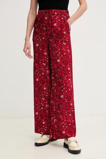 Nohavice Pepe Jeans CHASTITY dámske, červená farba, široké, vysoký pás, PL211820
