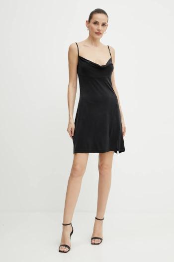 Šaty Versace Jeans Couture čierna farba, mini, áčkový strih, 78HAO936 J0190