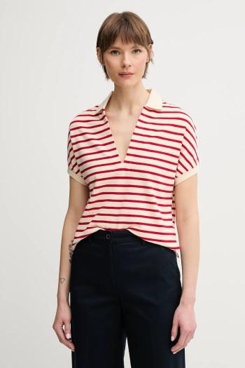 Polo tričko Tommy Hilfiger dámske, červená farba, WW0WW44512