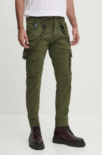 Nohavice Alpha Industries Utility Pant pánske, zelená farba, strih cargo