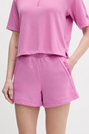Šortky Helly Hansen dámske, fialová farba, s potlačou, vysoký pás, 54081