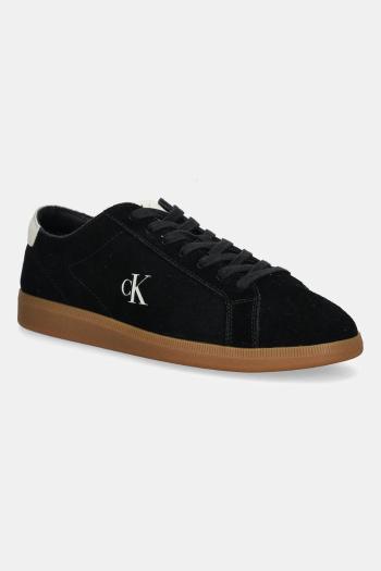 Semišové tenisky Calvin Klein Jeans LOW PROFILE CUPSOLE SU čierna farba, YM0YM01321