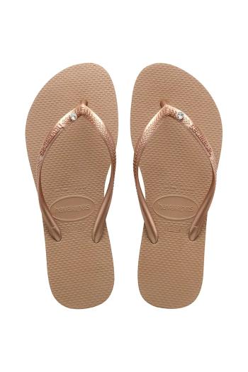 Šľapky Havaianas SLIM dámske, zlatá farba, 4145651.3581