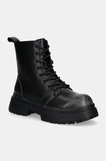 Kožené workery Guess PALERMO BOOT pánske, čierna farba, FMFPAL ELE11