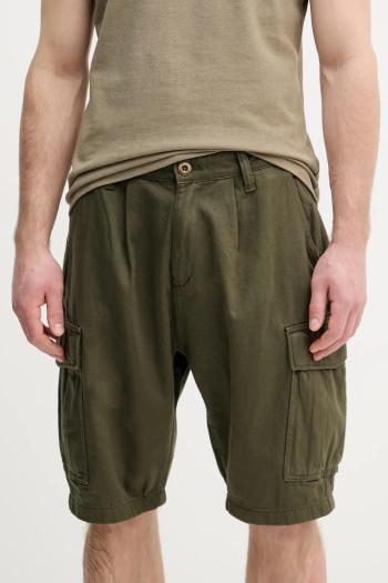 Bavlnené rifľové šortky Alpha Industries Aircraft zelená farba, 146250