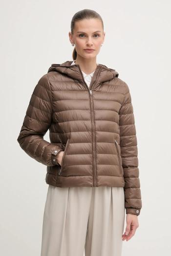 Páperová bunda Tommy Hilfiger hnedá farba, prechodná, WW0WW46788