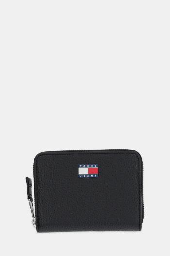 Peňaženka Tommy Jeans dámska, čierna farba, AW0AW17584