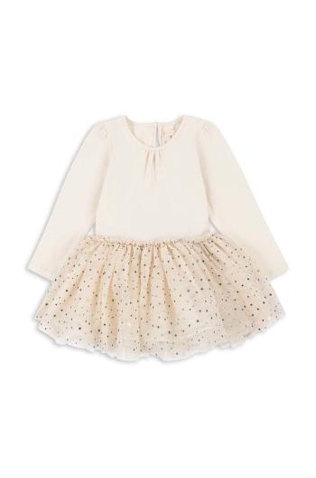 Dievčenské šaty Konges Sløjd FAIRY BALLERINA DRESS béžová farba, mini, áčkový strih, KS101511
