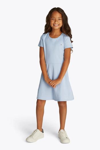 Dievčenské bavlnené šaty Tommy Hilfiger mini, rovný strih, KG0KG08487