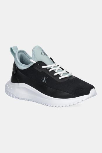 Tenisky Calvin Klein Jeans EVA RUNNER LOW LACE MIX IN dámske, čierna farba, YW0YW01759