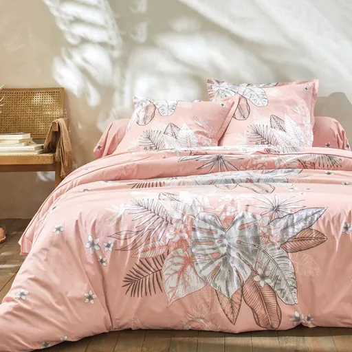 Posteľná bielizeň Elyse, bavlna, s potlačou kvetín a palmových listov