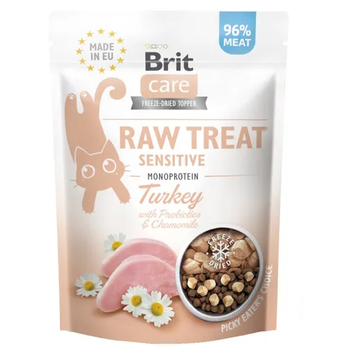 BRIT Raw Treat Cat Sensitive Turkey maškrty pre mačky 40 g