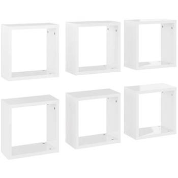 Shumee - Nástenné kocky 6 ks biele s vysokým leskom 30×15×30 cm, 807018