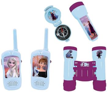 Walkie talkie gyerekeknek Lexibook Frozen Adventure Szett 120 m hatótávolságú adó-vevőkkel, távcsővel és iránytűvel