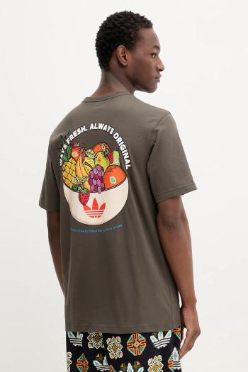 Bavlnené tričko adidas Originals Graphic Lo Ss T pánske, zelená farba, s potlačou, JW2977