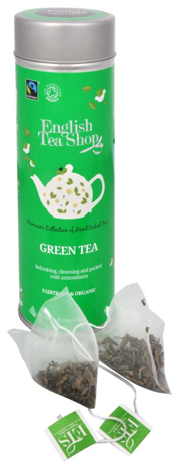 English Tea Shop Čistý zelený čaj BIO 15 pyramidek v plechovke